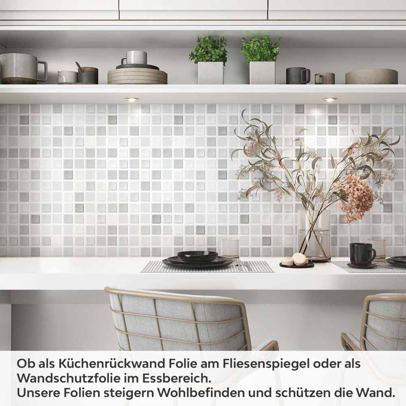 Küchenrückwand Folie Minimalistische Mosaikfliesen Artikelbild 1