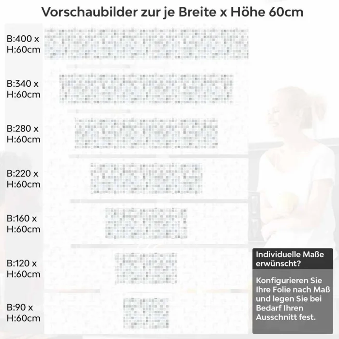 Küchenrückwand Folie Minimalistische Mosaikfliesen Höhe 60cm