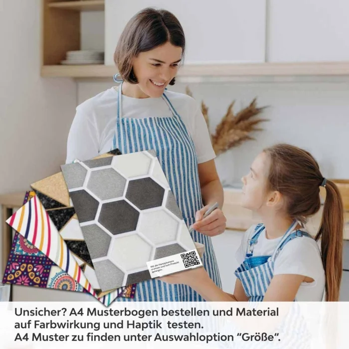 Küchenrückwand Folie Mosaikoptik Hexagon A4 Muster