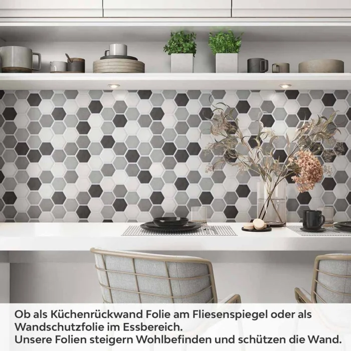 Küchenrückwand Folie Mosaikoptik Hexagon Artikelbild 1