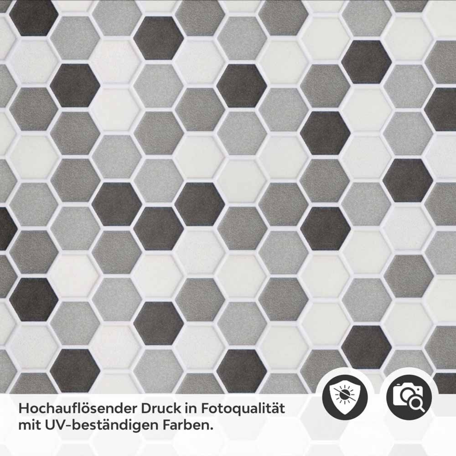 Küchenrückwand Folie Mosaikoptik Hexagon Detailbild 2