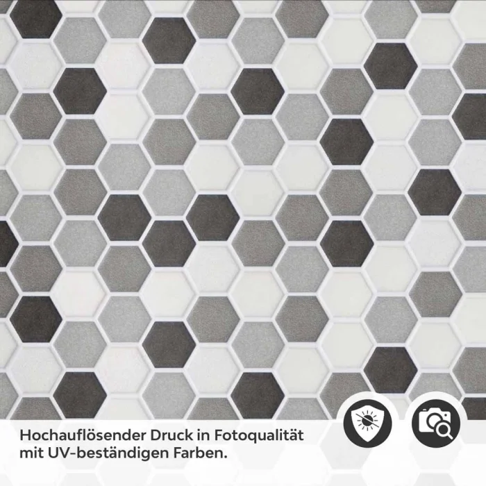 Küchenrückwand Folie Mosaikoptik Hexagon Detailbild 2