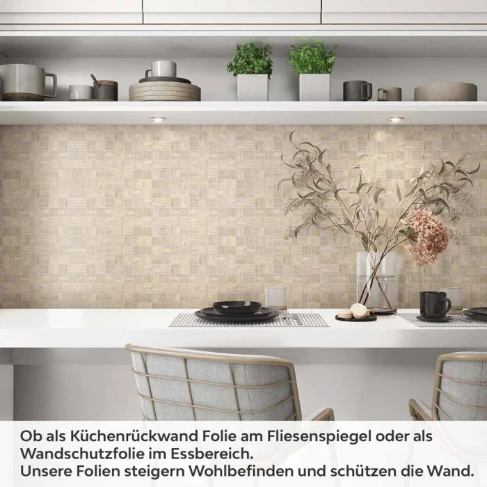 Küchenrückwand Folie Beige Mosaikoptik Artikelbild 1