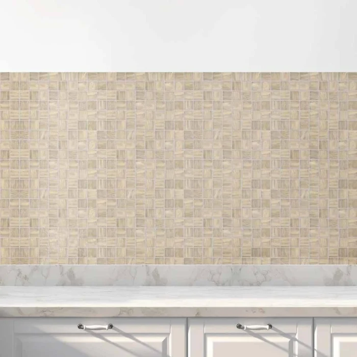 Küchenrückwand Folie Beige Mosaikoptik Hauptbild 1