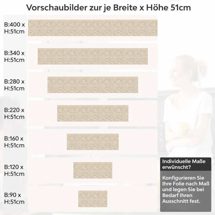 Küchenrückwand Folie Beige Mosaikoptik Höhe 51cm