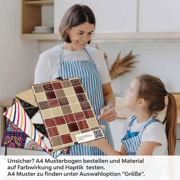 Küchenrückwand Folie Lebendiges Mosaikdesign A4 Muster