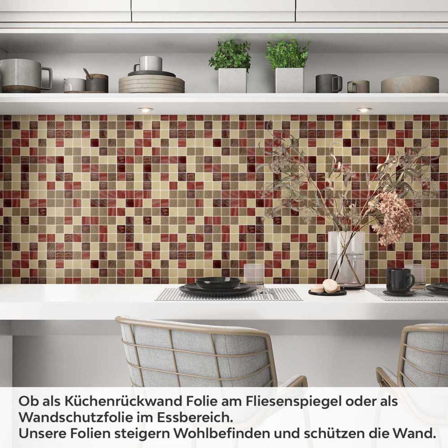 Küchenrückwand Folie Lebendiges Mosaikdesign Artikelbild 1