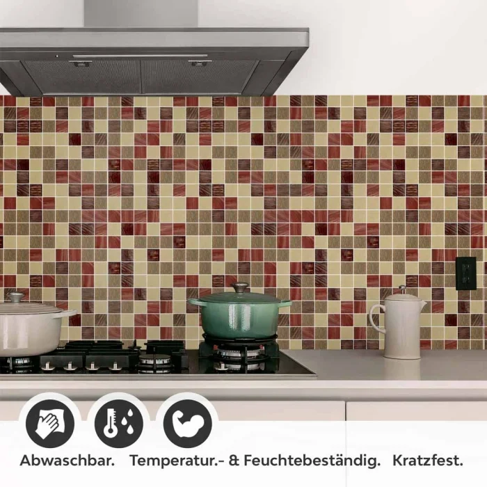 Küchenrückwand Folie Lebendiges Mosaikdesign Detailbild 1