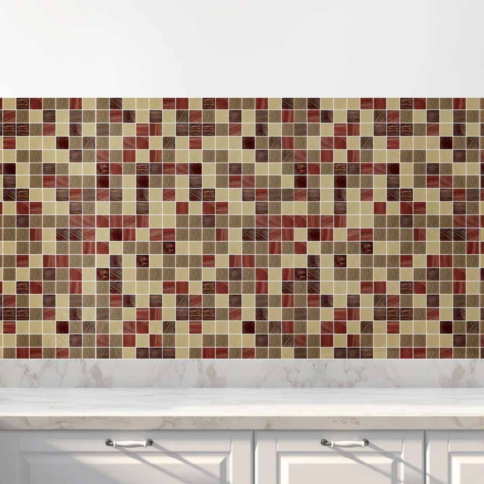 Küchenrückwand Folie Lebendiges Mosaikdesign