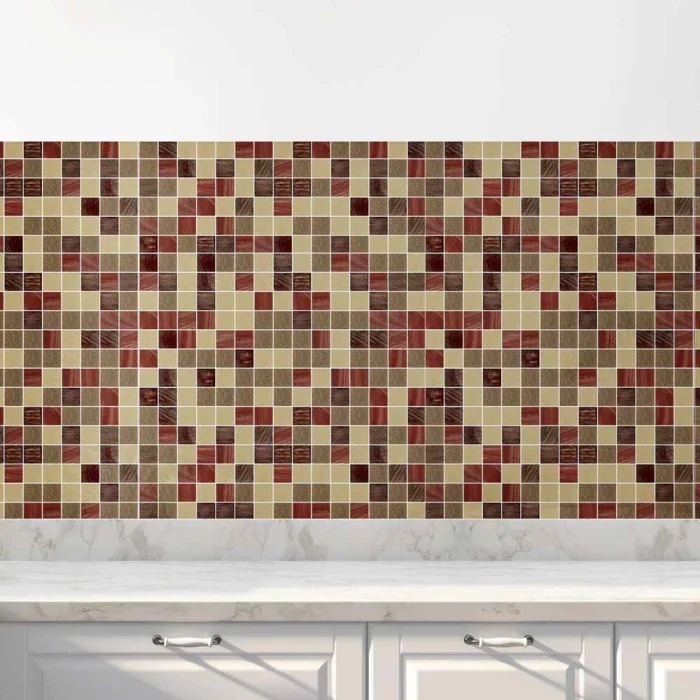Küchenrückwand Folie Lebendiges Mosaikdesign Hauptbild 1
