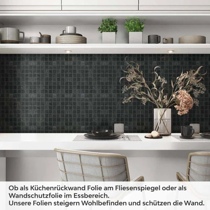 Küchenrückwand Folie Dunkles Fliesenmosaik Artikelbild 1