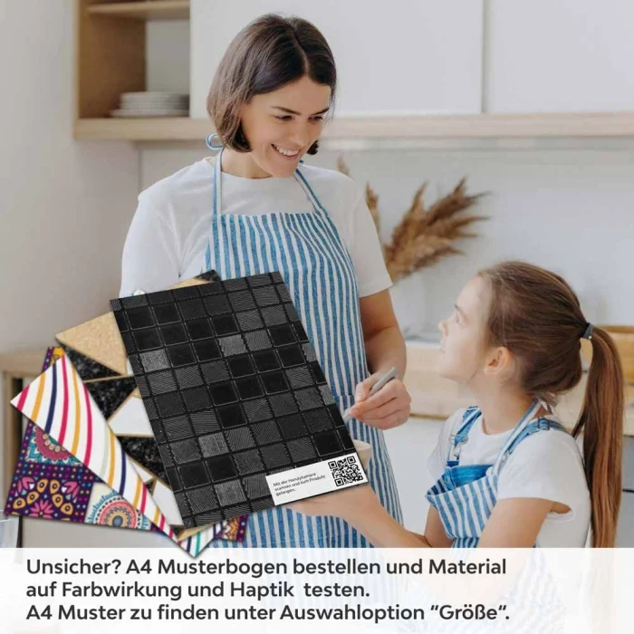 Küchenrückwand Folie Mosaik Schwarz - Dunkler Luxus A4 Muster
