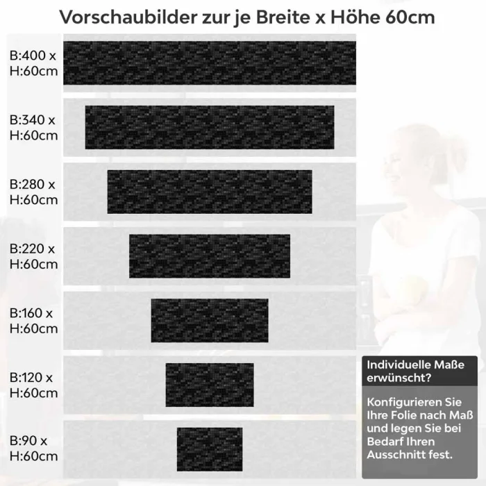 Küchenrückwand Folie Mosaik Schwarz - Dunkler Luxus Höhe 60cm