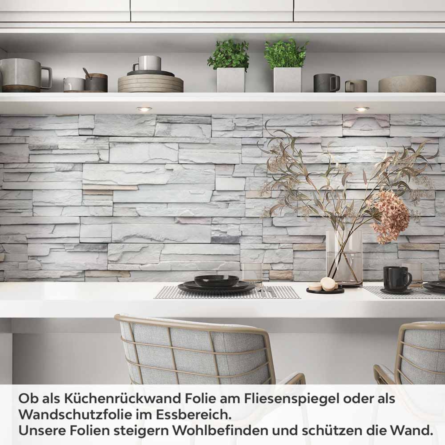 Küchenrückwand Folie Schiefersteine - Steinwandoptik für moderne Küchen Artikelbild 1