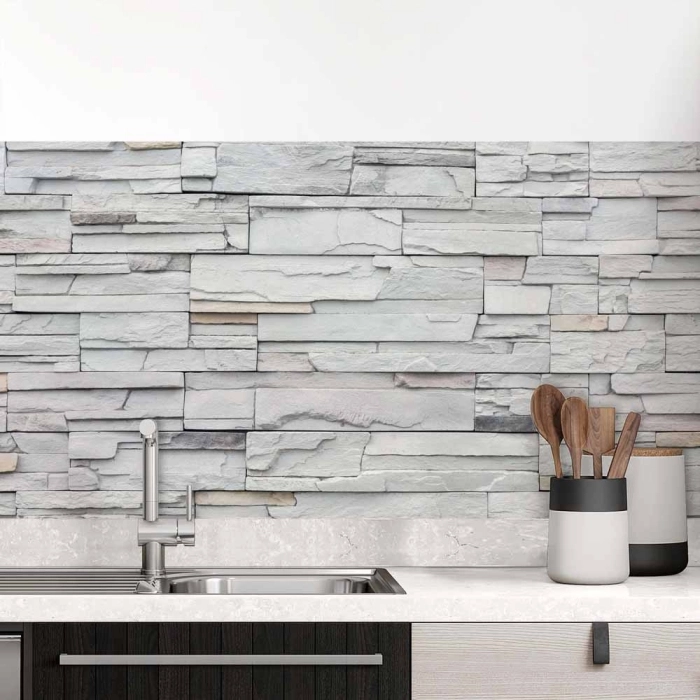 Küchenrückwand Folie Schiefersteine - Steinwand für moderne Küchen