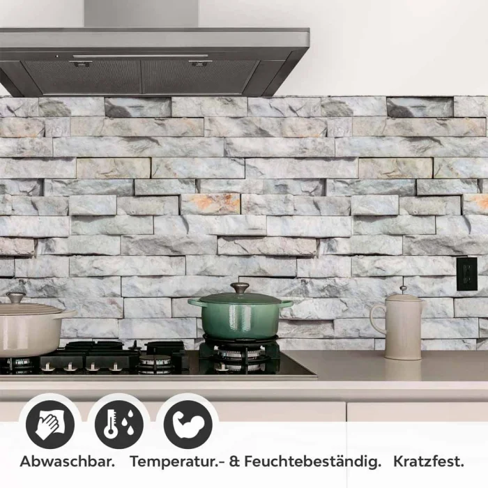 Küchenrückwand Folie Schieferstein Look - Mit lebhaften Akzenten Detailbild 1