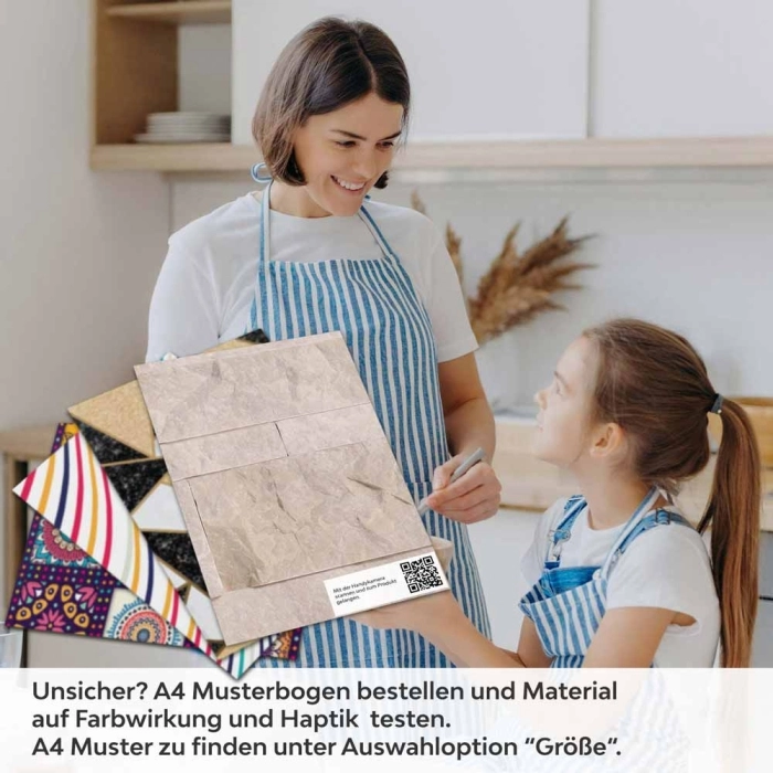 Küchenrückwand Folie Schiefer Beige - Wohlfühlambiente für die Küche A4 Muster