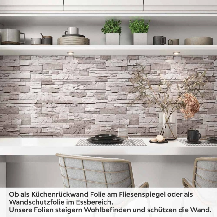 Küchenrückwand Folie Schieferstein Hellbeige Artikelbild 1