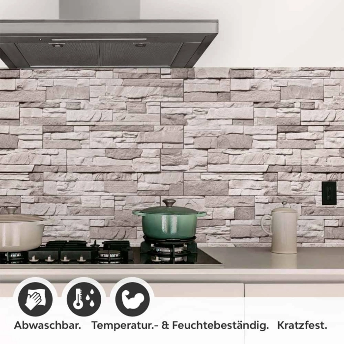 Küchenrückwand Folie Schieferstein Hellbeige Detailbild 1