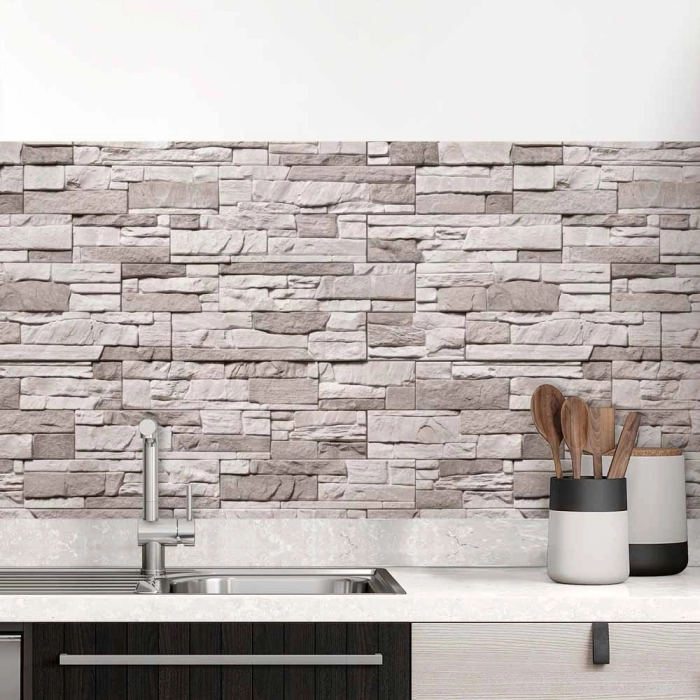 Küchenrückwand Folie Schieferstein Hellbeige Hauptbild 1