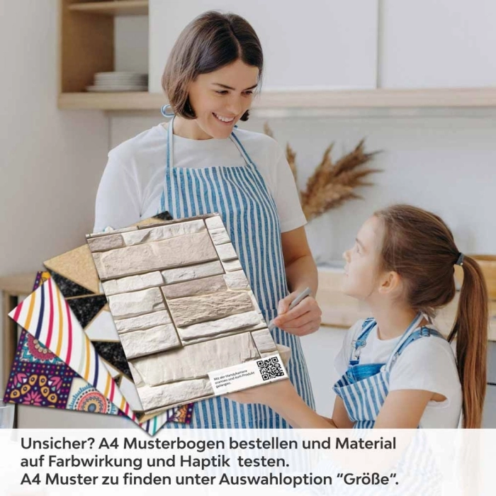 Küchenrückwand Folie Schieferstein Cremebeige A4 Muster