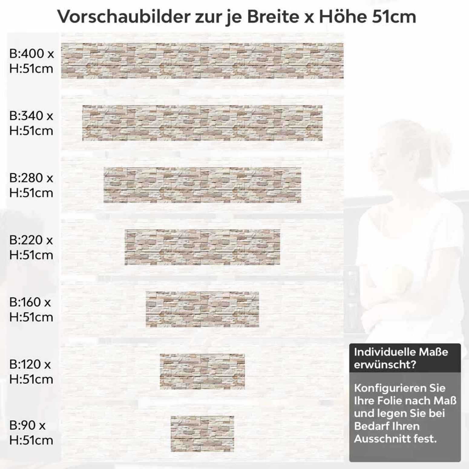 Küchenrückwand Folie Schieferstein Cremebeige Höhe 51cm