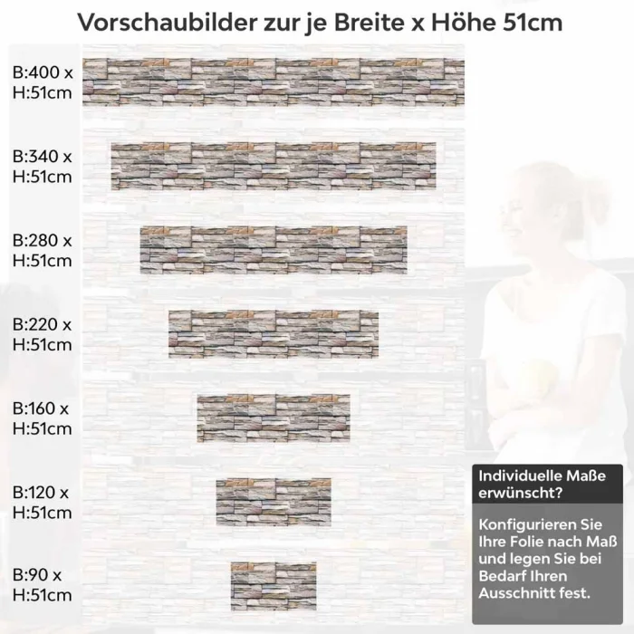 Küchenrückwand Folie Rustikale Schieferstein Optik Höhe 51cm