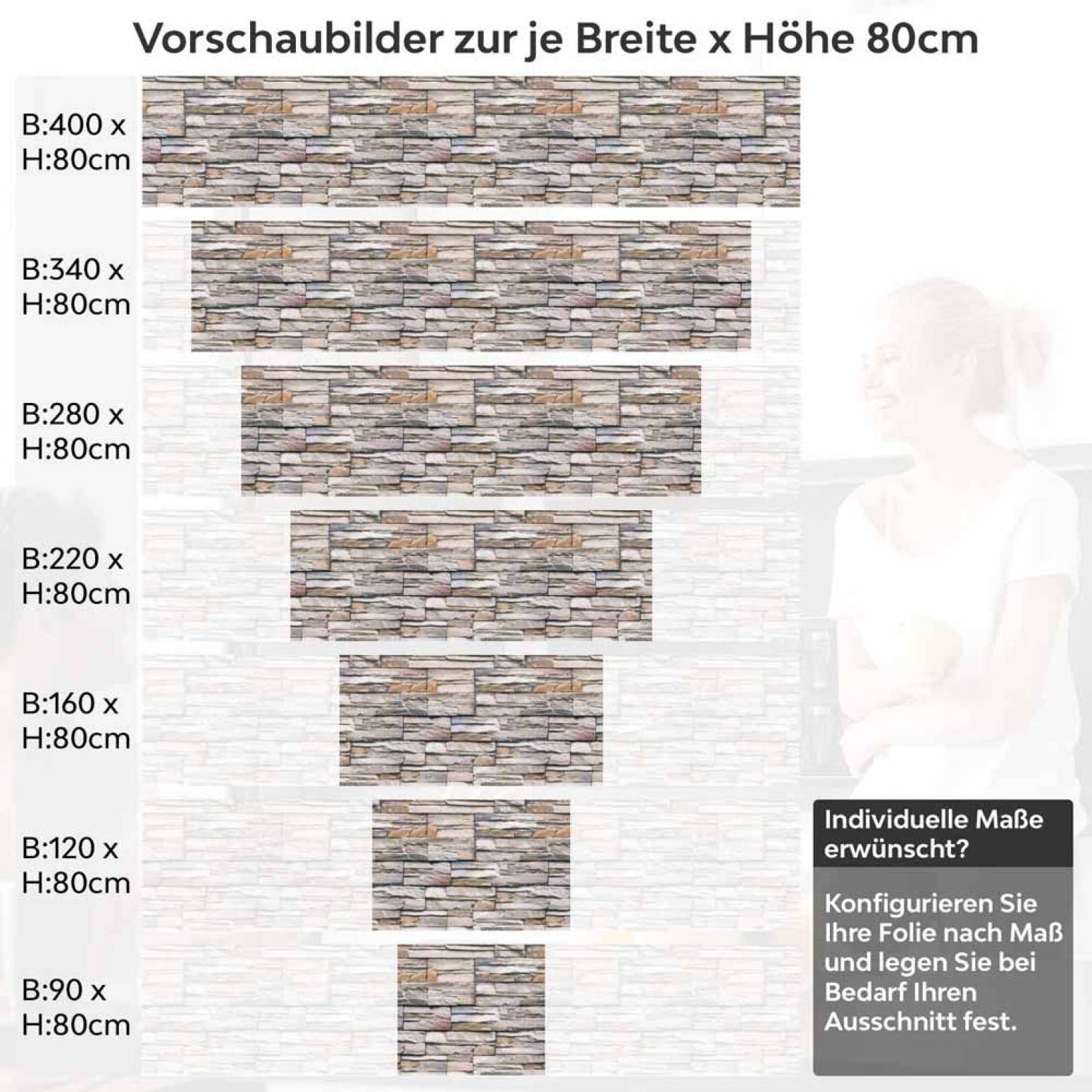 Küchenrückwand Folie Rustikale Schieferstein Optik Höhe 80cm