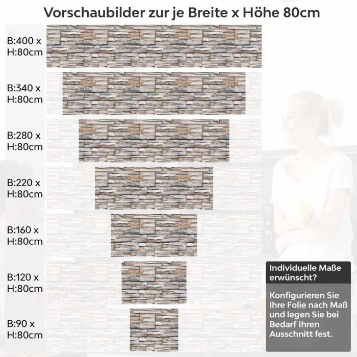 Küchenrückwand Folie Rustikale Schieferstein Optik Höhe 80cm