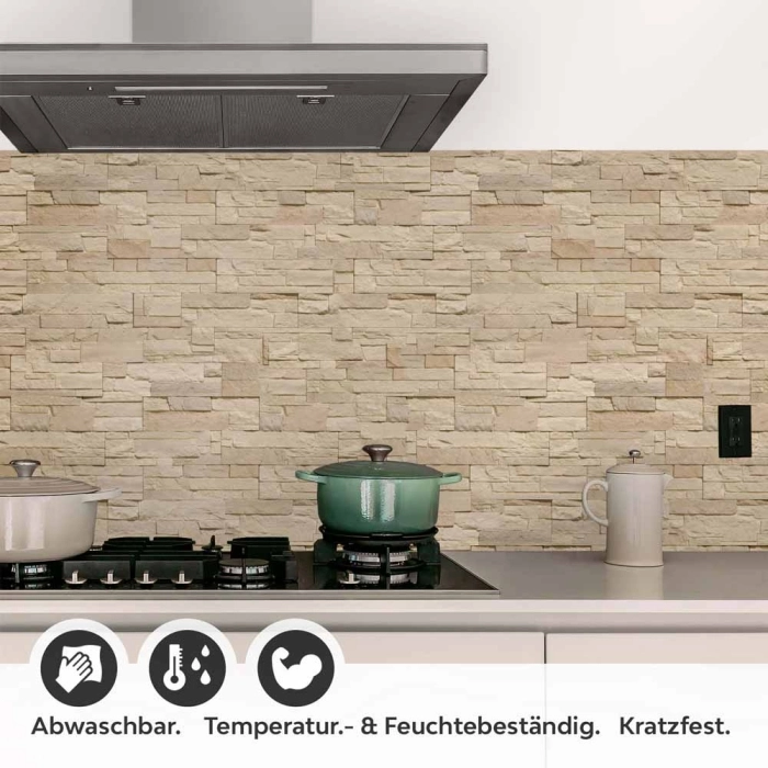 Küchenrückwand Folie Schieferstein Sandstein Optik Detailbild 1