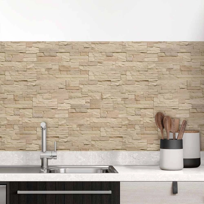 Küchenrückwand Folie Schieferstein Sandstein Optik Hauptbild 1