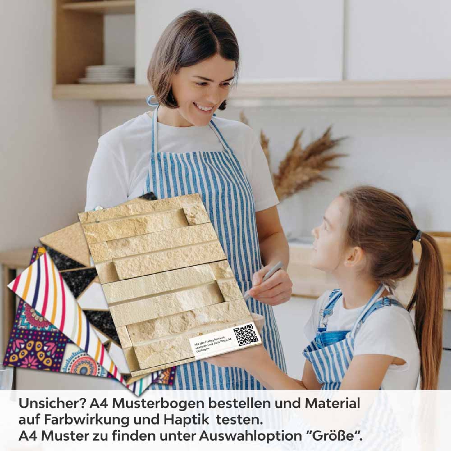 Küchenrückwand Folie Sandfarbene Schieferstruktur A4 Muster