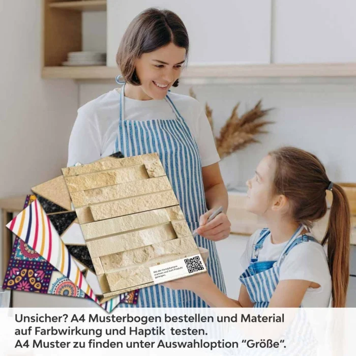 Küchenrückwand Folie Sandfarbene Schieferstruktur A4 Muster