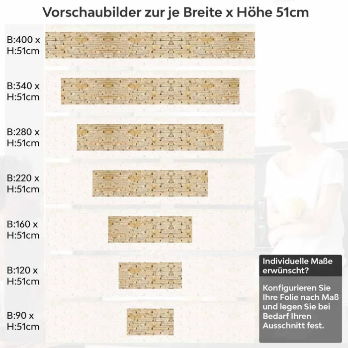 Küchenrückwand Folie Sandfarbene Schieferstruktur Höhe 51cm