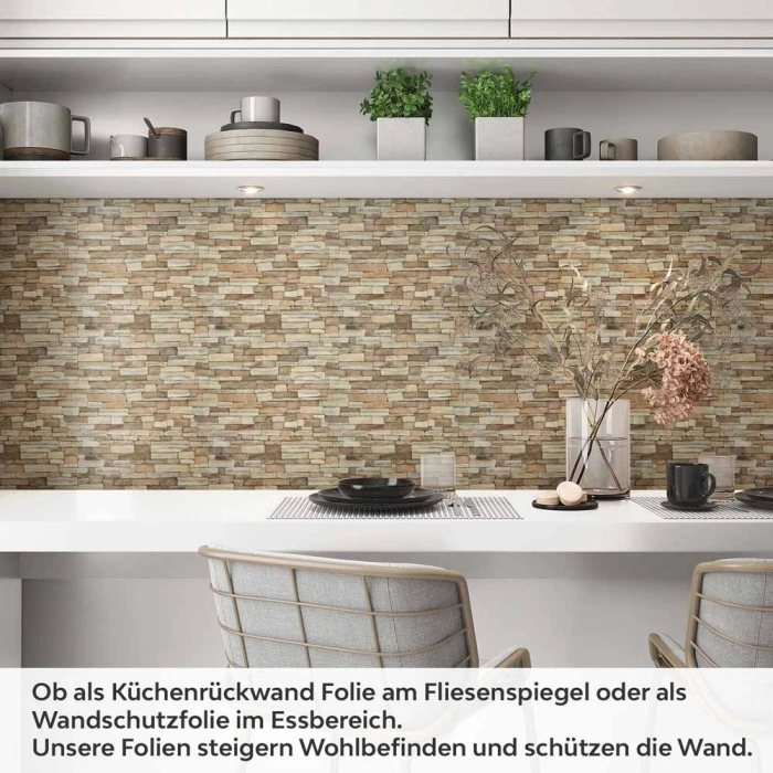 Küchenrückwand Folie Schieferstein in Erdtöne Artikelbild 1