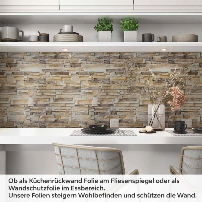 Küchenrückwand Folie mit natürlicher Schieferoptik Artikelbild 1