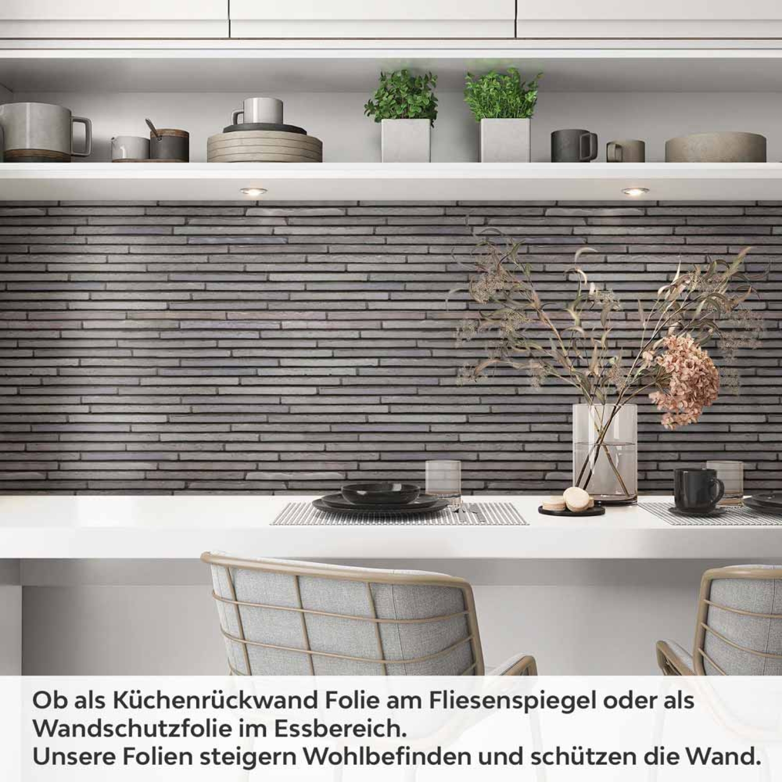 Küchenrückwand Folie Horizontale Schiefersteine Artikelbild 1