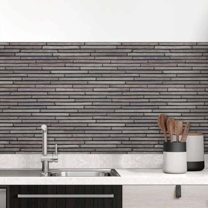 Küchenrückwand Folie Horizontale Schiefersteine