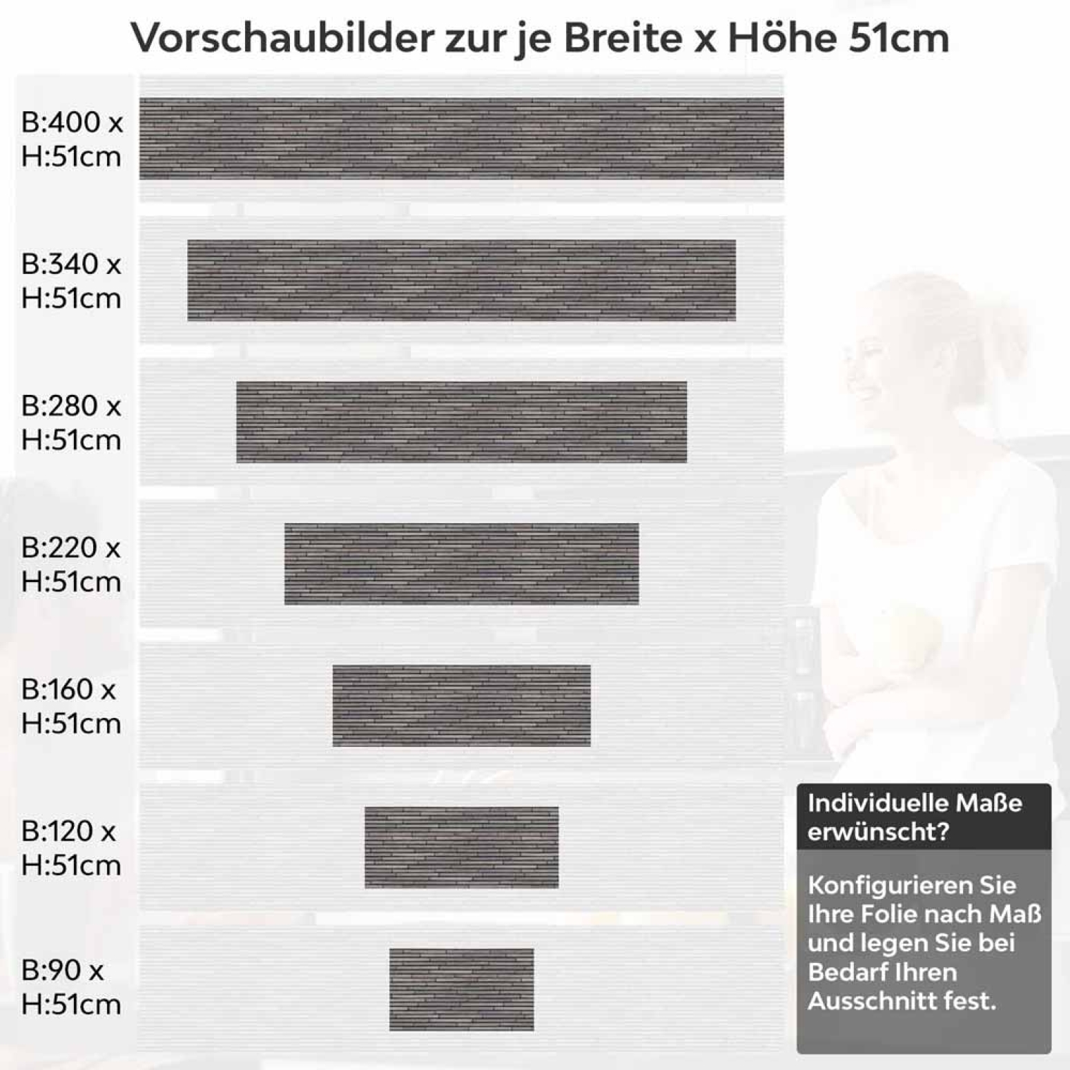 Küchenrückwand Folie Horizontale Schiefersteine Höhe 51cm