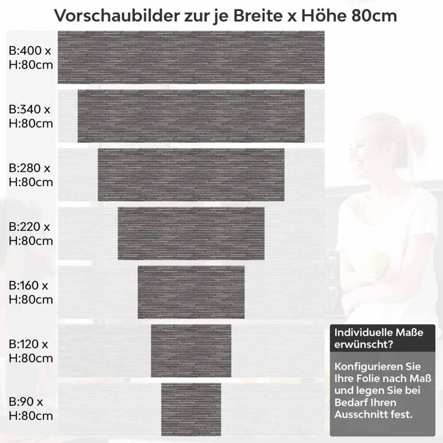 Küchenrückwand Folie Horizontale Schiefersteine Höhe 80cm
