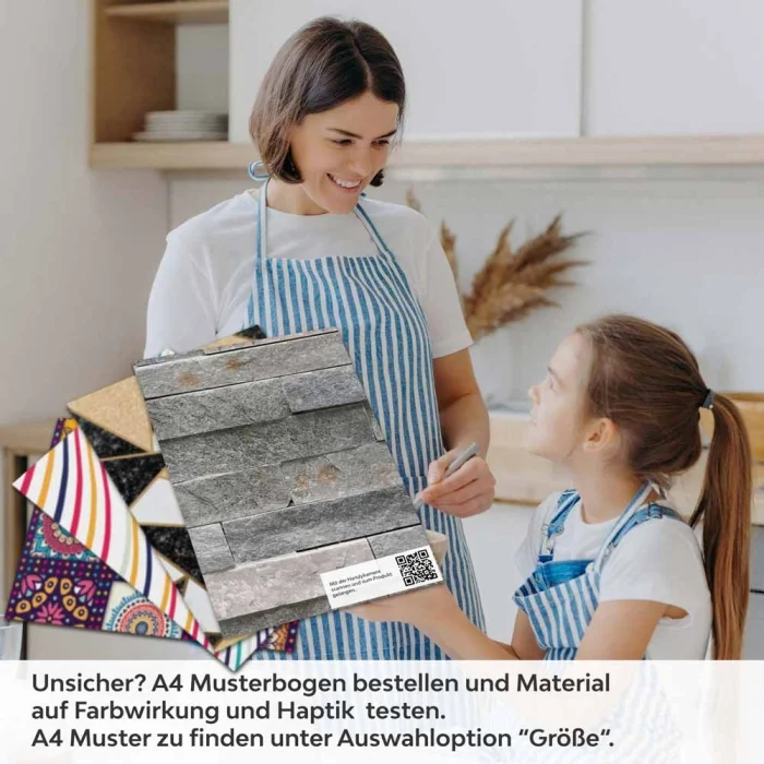 Küchenrückwand Folie - Vielschichtige Schieferoptik mit natürlichen Nuancen A4 Muster
