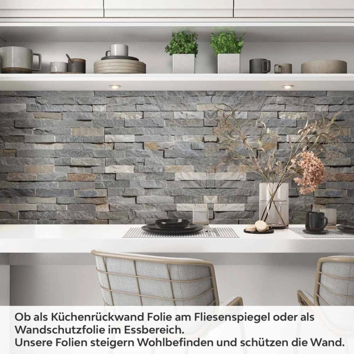 Küchenrückwand Folie Schieferoptik mit markanter Symmetrie Artikelbild 1
