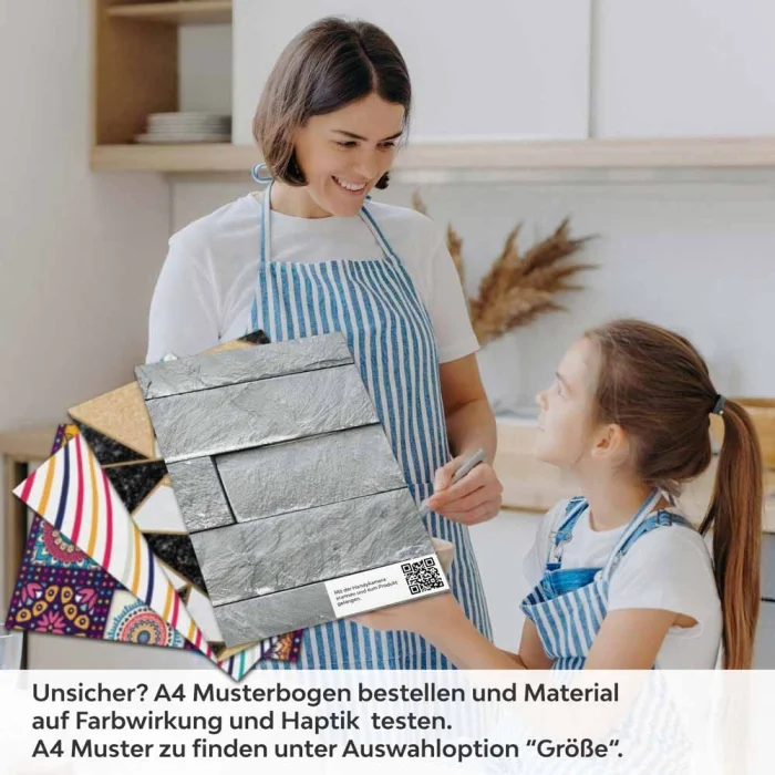 Küchenrückwand Folie Schieferstein - Steinoptik in Anthrazitgrau A4 Muster