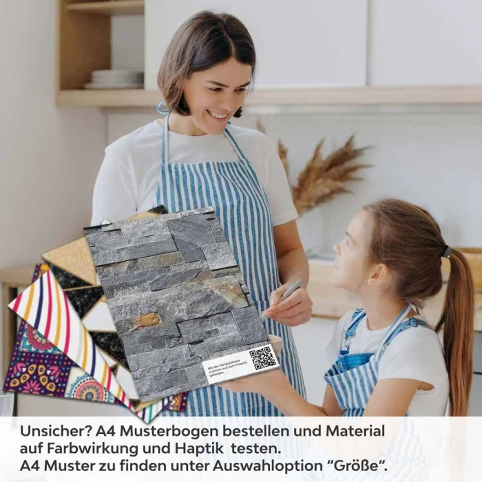 Küchenrückwand Folie Schieferplatten - Optik in Natursteinflair A4 Muster
