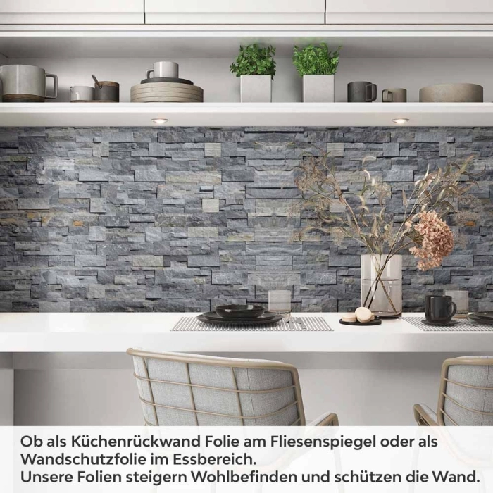 Küchenrückwand Folie Schieferplatten - Optik in Natursteinflair Artikelbild 1