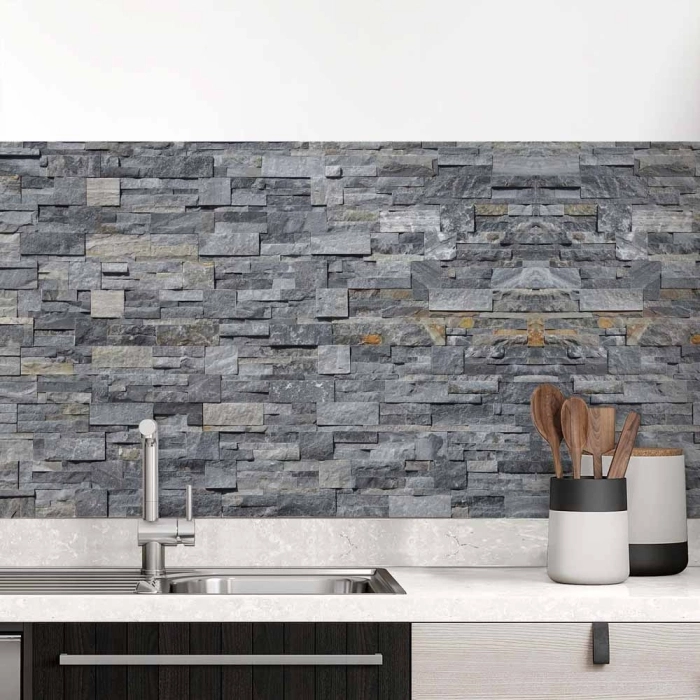 Küchenrückwand Folie Schieferplatten Optik