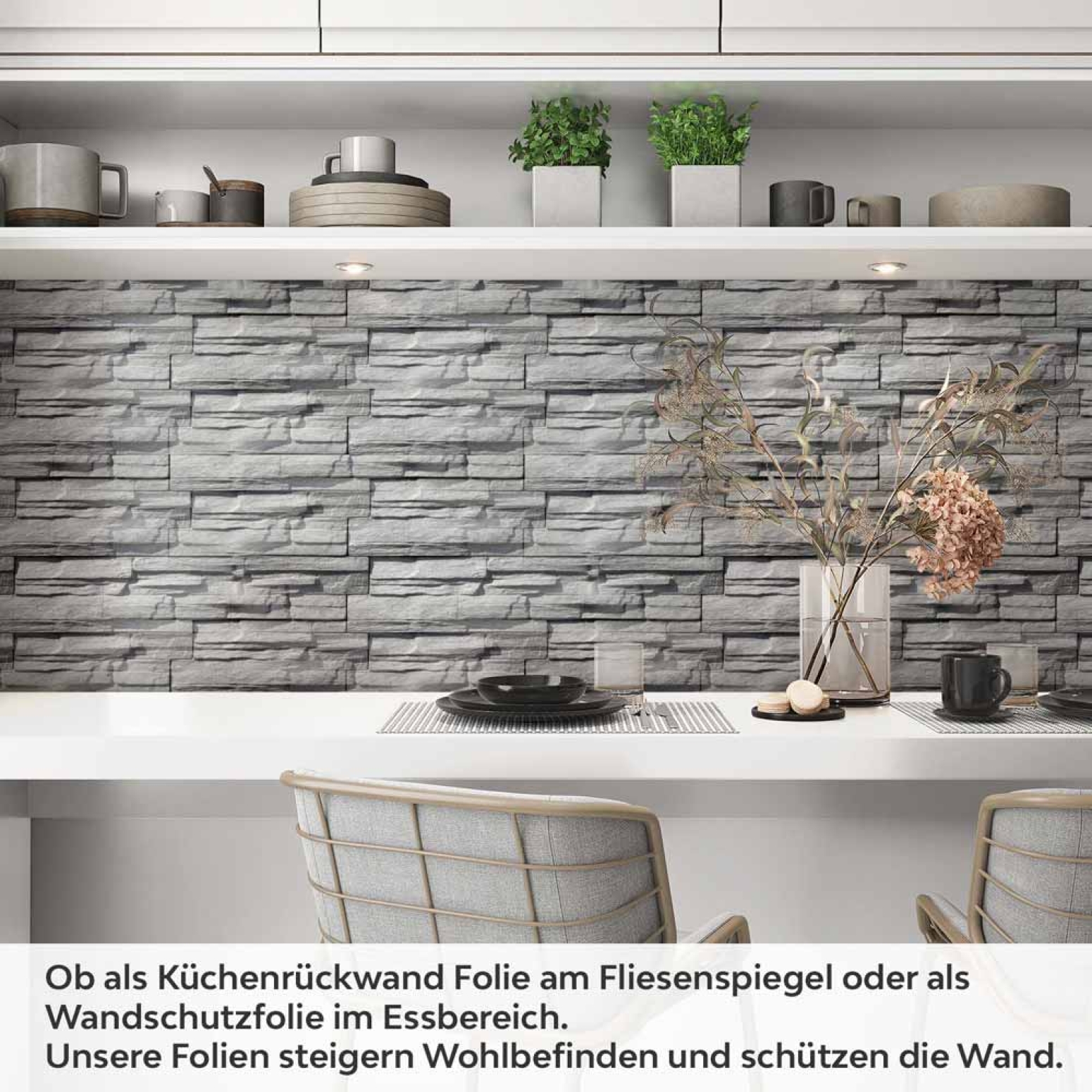 Küchenrückwand Folie graue Schieferstein Textur Artikelbild 1