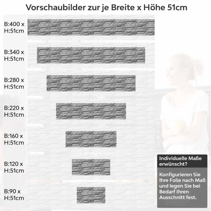 Küchenrückwand Folie graue Schieferstein Textur Höhe 51cm