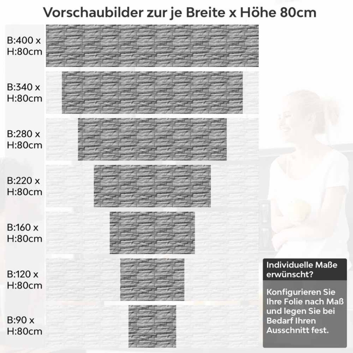 Küchenrückwand Folie graue Schieferstein Textur Höhe 80cm