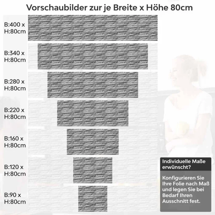 Küchenrückwand Folie graue Schieferstein Textur Höhe 80cm